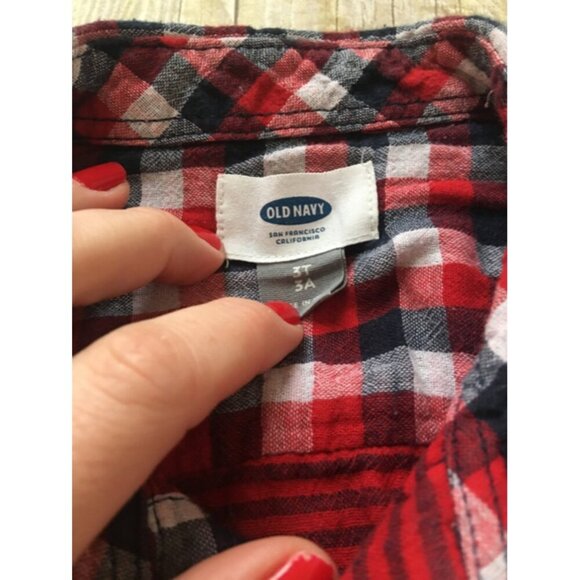 Old Navy Lined Shirt Size 3T - Picture 2 of 4